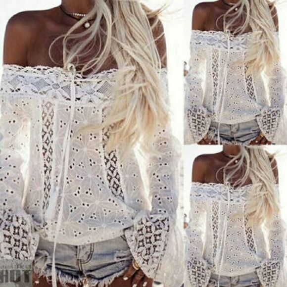 1🎉Hp🎉  Eyelet blouse - Picture 2 of 3